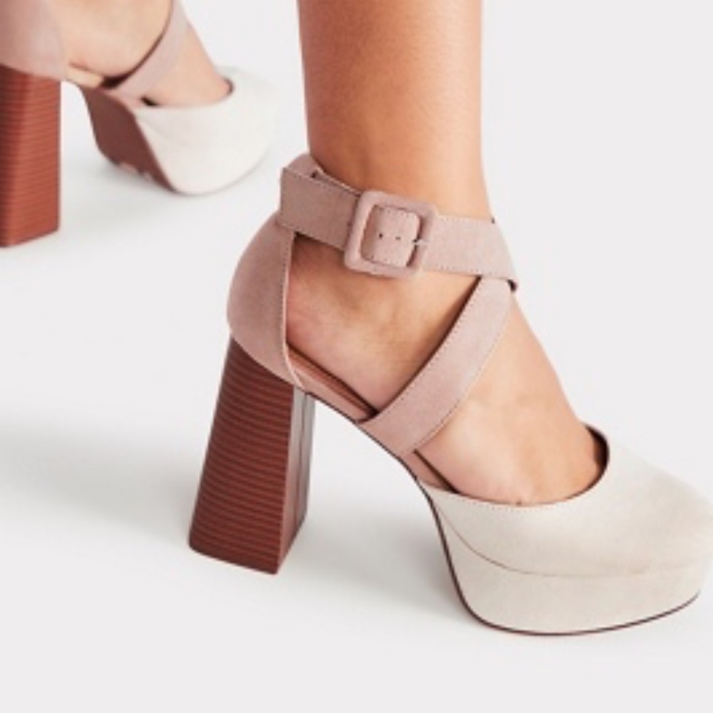 ROMANTIC NEW KARI SUEDE PLATFORM PUMPS